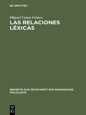 cover image of Las relaciones léxicas